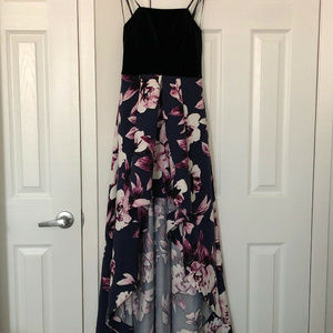 Speechless Juniors’ Strapless dress High-low Gown